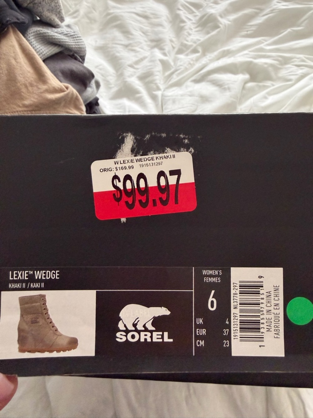 Sorel Lexie Wedge Boot in Khaki